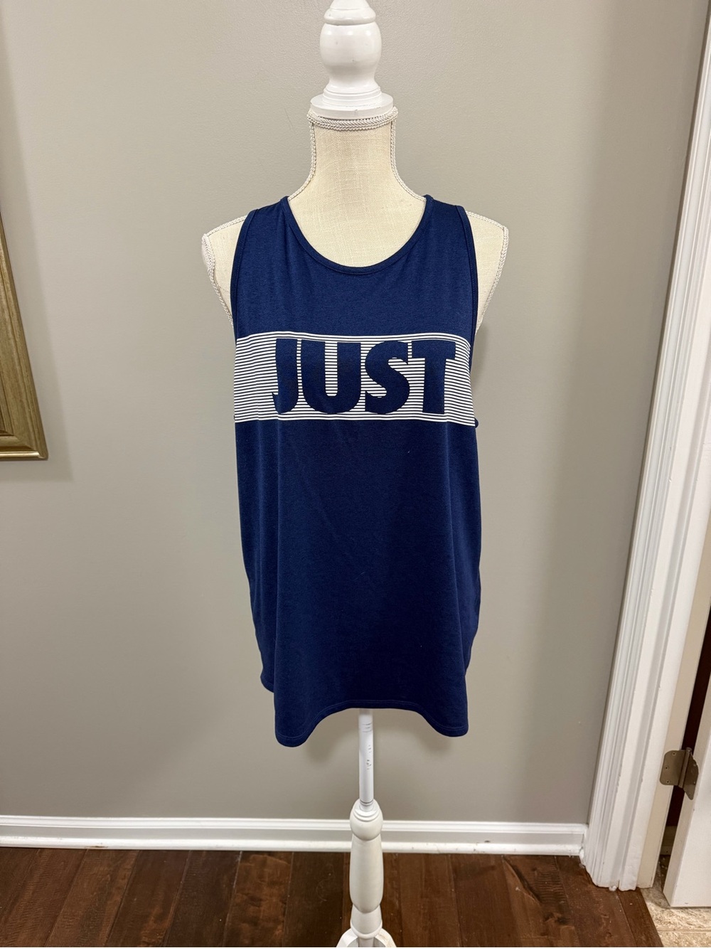 Nike Dri Fit Navy Tank Top Just Do It Graphic. Size XL